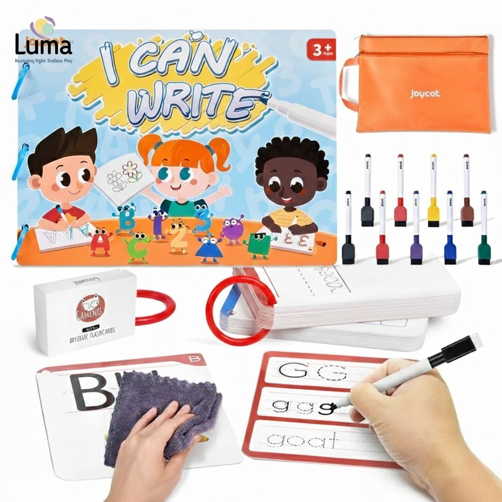 Dry Erase Flash Cards + Handwriting Practice Book