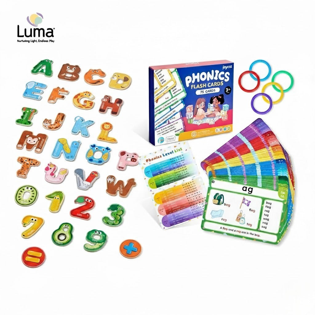 Animal Magnets + Phonics Flash Cards
